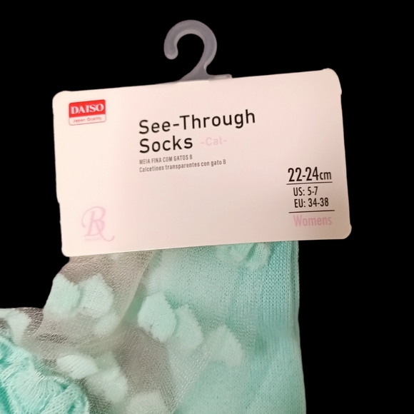 Daiso Girls See-Through Socks Cat - Picture 4 of 4